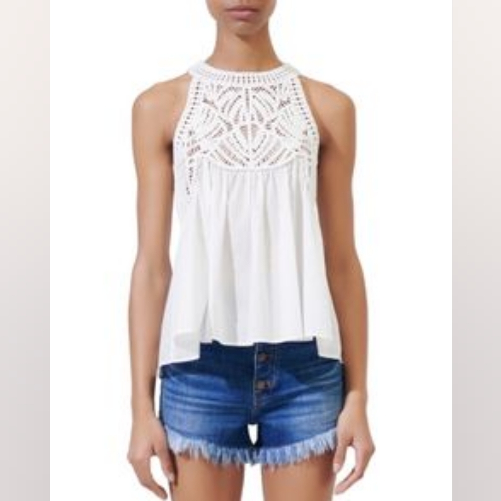 Ibiza Collection Lola Crochet-Trim Cotton Top